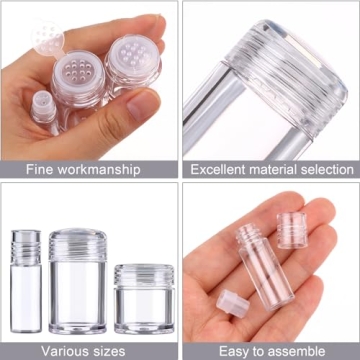 Yiphates Mini Clear Cosmetic Sifter Containers - 20 Pack