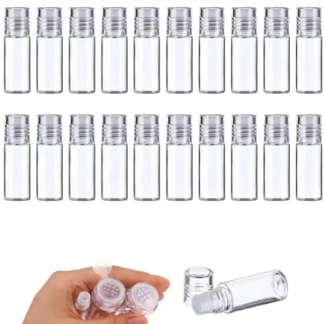 Yiphates Mini Clear Cosmetic Sifter Containers - 20 Pack