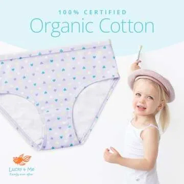 Lucky & Me Girls Cotton Briefs 7-Pack Comfort for Ages 2-10