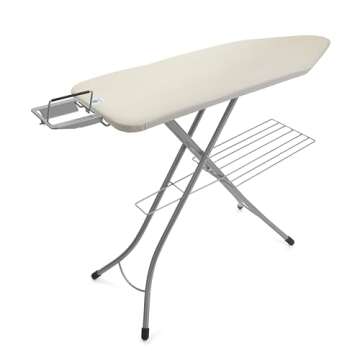 Brabantia Size C Ironing Board (49 x 18in) 7 Height Options, Adjustable Steam Iron Rest Holder & Lin...
