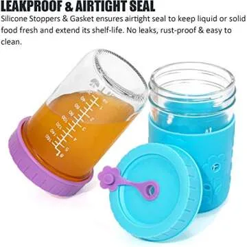 4 Pack Kids Mason Cups with Silicone Straws - Great for Toddlers