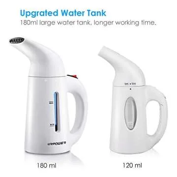 URPOWER 180ml Portable Garment Steamer for Quick Wrinkle Removal