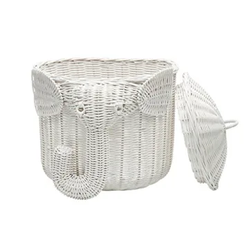 KOUBOO Rattan Elephant Storage Bin - Unique Home Organizer