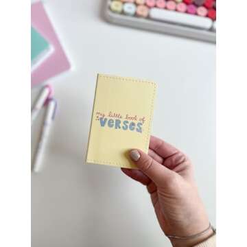 Callie Danielle Little Book of Verses Journal Notebook Vegan Leather Journal Small, Cute Pocket Notebook for Women, One of the Best Journaling Notebooks (Yellow)