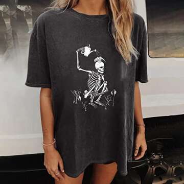 Summer Y2k Tops for Womens, Casual Vintage Short Sleeve T-Shirt, Girls Oversize Loose Round Neck Elastic Tee