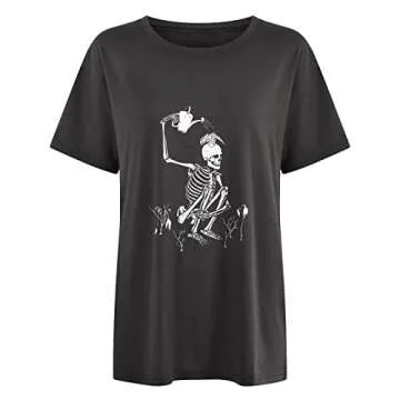 Summer Y2k Tops for Womens, Casual Vintage Short Sleeve T-Shirt, Girls Oversize Loose Round Neck Elastic Tee