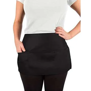 Stylish KNG Waitress Apron with 3 Pockets and Comfort