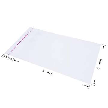 Wowfit 100 Clear Cellophane Bags for Gifts & Crafts