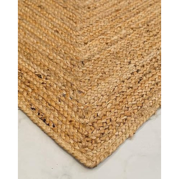 KEMA Jute Braided Area Rug 4x6 Feet Stylish Home Decor