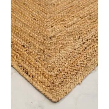 KEMA Jute Braided Area Rug 4x6 Feet Stylish Home Decor