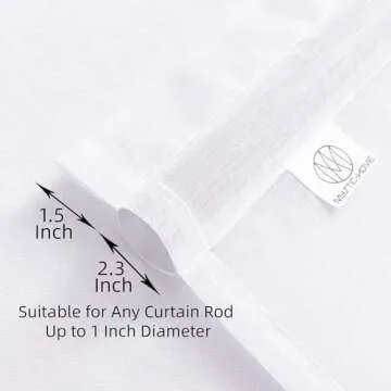 MYSTIC-HOME Sheer Curtains White 45 Inch Length, Rod Pocket Voile Drapes for Living Room, Bedroom, Window Treatments Semi Crinkle Curtain Panels for Yard, Patio, Villa, Parlor, Set of 2, 52"x 45"