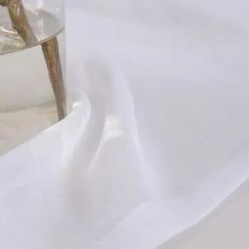 MYSTIC-HOME Sheer Curtains White 45 Inch Length, Rod Pocket Voile Drapes for Living Room, Bedroom, Window Treatments Semi Crinkle Curtain Panels for Yard, Patio, Villa, Parlor, Set of 2, 52"x 45"