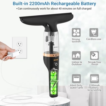Versatile Rechargeable Window Vac for Sparkling Clean Windows
