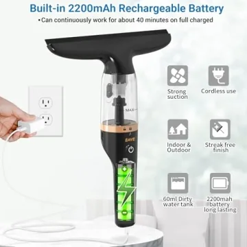 Versatile Rechargeable Window Vac for Sparkling Clean Windows
