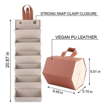 Livtor Sunglasses Organizer 6-Slot Hanging EyeGlasses Storage Display Travel Case (Brown)