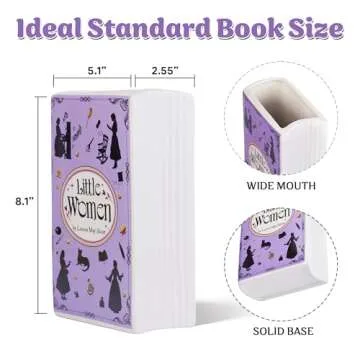 PIEZAPRINT Book Shaped Decorative Vase Ceramic Vases for Home Decor Vase for Book Lovers (Little Women)