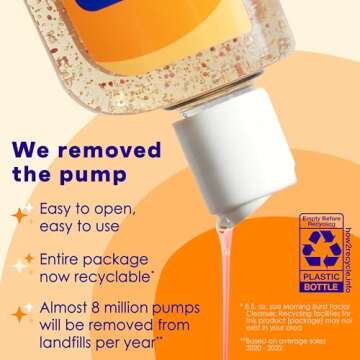 Clean & Clear Morning Burst Oil-Free Facial Cleanser with Brightening Vitamin C, Ginseng, and Gentle Daily Brightening Face Wash for All Skin Types, Hypoallergenic, 8 fl. oz