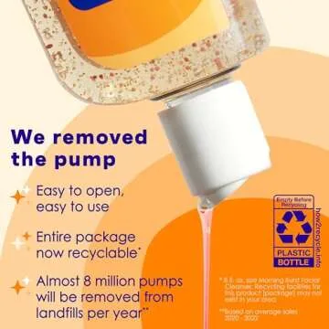 Clean & Clear Morning Burst Oil-Free Facial Cleanser with Brightening Vitamin C, Ginseng, and Gentle Daily Brightening Face Wash for All Skin Types, Hypoallergenic, 8 fl. oz