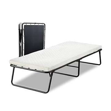 Mayton, 14” Folding Bed with 3-Inch Luxurious Memory Foam Mattress, Strong and Sturdy Metal Frame,...