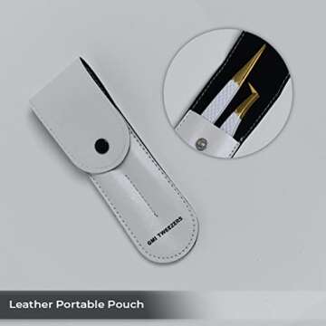 Premium Gold Pointed Eyelash Tweezers Set for Extensions