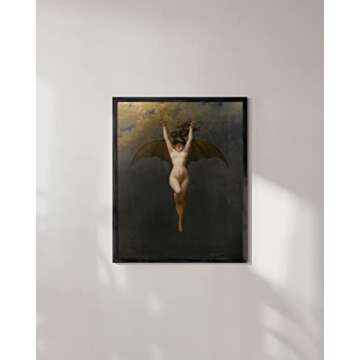 Haus and Hues Gothic Wall Decor - Bats Poster Witchy Wall Decor Gothic Paintings Witch Poster Vintag...