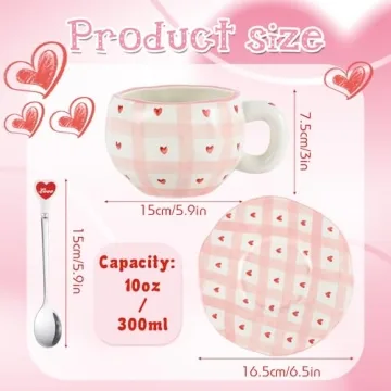 Valentine's Day Ceramic Coffee Mug Set Unique Design Gift