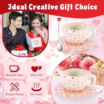 Valentine's Day Ceramic Coffee Mug Set Unique Design Gift