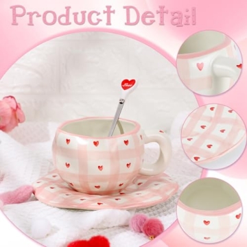 Valentine's Day Ceramic Coffee Mug Set Unique Design Gift