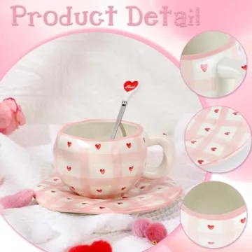 Valentine's Day Ceramic Coffee Mug Set Unique Design Gift