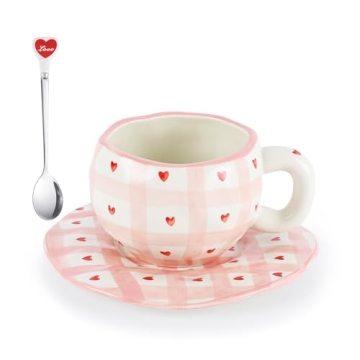 Valentine's Day Ceramic Coffee Mug Set Unique Design Gift