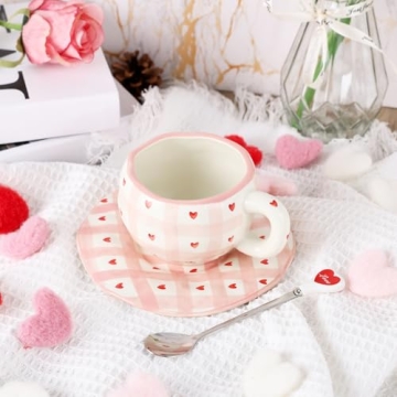 Valentine's Day Ceramic Coffee Mug Set Unique Design Gift