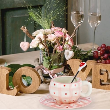 Valentine's Day Ceramic Coffee Mug Set Unique Design Gift