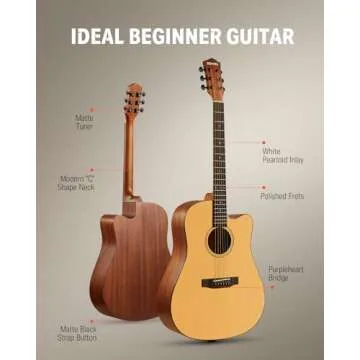 Donner 41” Acoustic Guitar for Beginners with Complete Kit