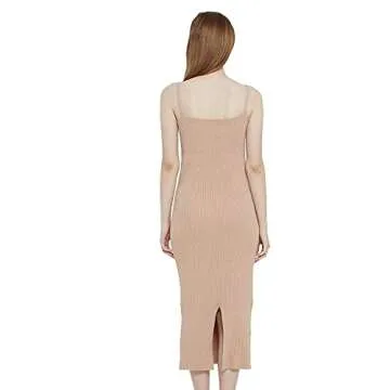 RZIV Women's Stylish Sleeveless Sweater Dress Midi