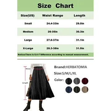 HERBATOMIA Women’s Pleated Midi Velvet Skirt High Elastic Waist A Line Casual Swings Red Long Skirts