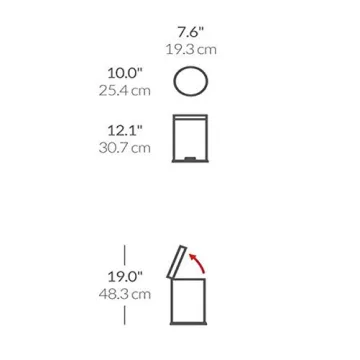 simplehuman Stainless Steel Step Trash Can for Bathrooms