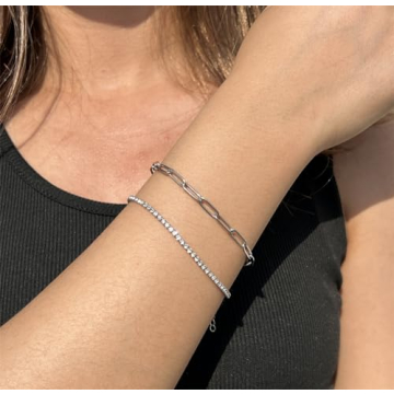 Elegant 2pcs Adjustable Zircon Layered Bracelets Set for Women