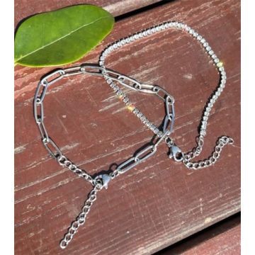 Elegant 2pcs Adjustable Zircon Layered Bracelets Set for Women