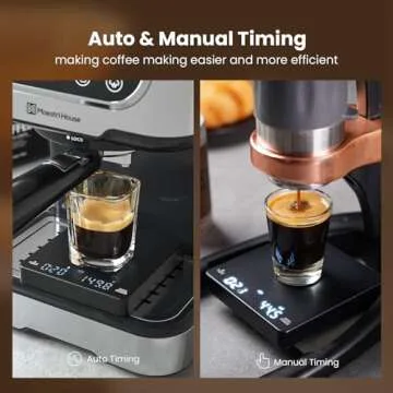 Mini Coffee Scale with Timer, Maestri House Rechargeable Espresso Scale, 2kg/0.1g Accurate Scale for Espresso and Pour-Over Coffee, Portable Digital Kitchen Scale with Automatic Timing-Black