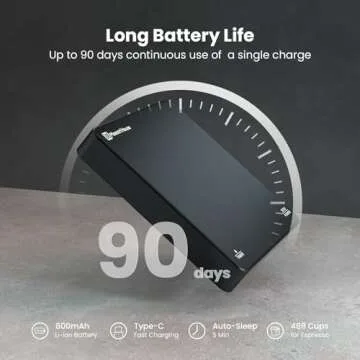 Mini Coffee Scale with Timer, Maestri House Rechargeable Espresso Scale, 2kg/0.1g Accurate Scale for Espresso and Pour-Over Coffee, Portable Digital Kitchen Scale with Automatic Timing-Black