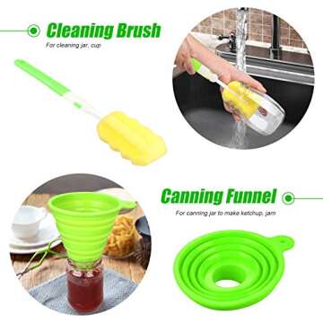 Canning Supplies, Canning Supplies Starter Kit - 9 Piece Canning Tools Set with Stainless-Steel Canning Rack, Silicone Collapsible Funnel, Kitchen Tongs, Magnetic Lid Lifter, Jar Wrench, Jar Lifter