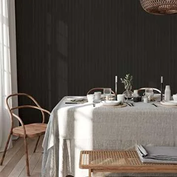 Tempaper Black Faux Beadboard Removable Wallpaper for Easy Decor