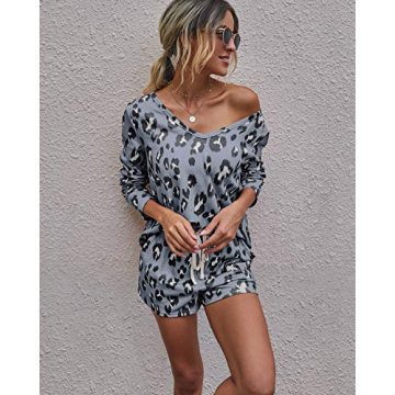 ECOWISH Women's Casual Pajamas Set for Relaxing Nights