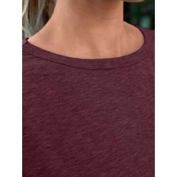 AUTOMET Shirts for Women Summer Spring Tops Short Sleeve Oversized Tshirts Fashion Basic Casual Tee Clothes 2025 Trendy 02winered L