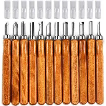 AUGSUN Wood Carving Knife Set - 20 PCS Hand Carving Tool Set for DIY Sculpture Carpenter Experts & Beginners