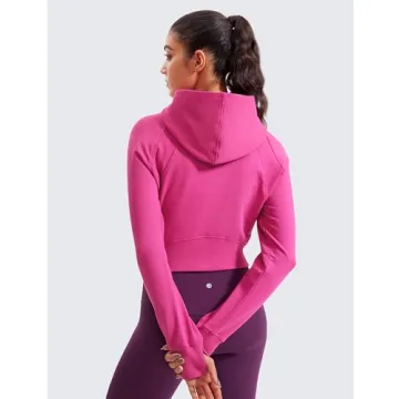 CRZ YOGA Zip Up Cropped Hoodie Jacket for Women