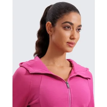 CRZ YOGA Zip Up Cropped Hoodie Jacket for Women