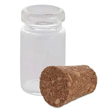 Mini Tiny Clear Glass Jars with Cork Stoppers - 50 Pack