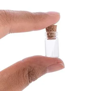 Mini Tiny Clear Glass Jars with Cork Stoppers - 50 Pack