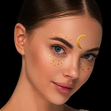 Metallic Shiny Temporary Face Tattoos for Parties